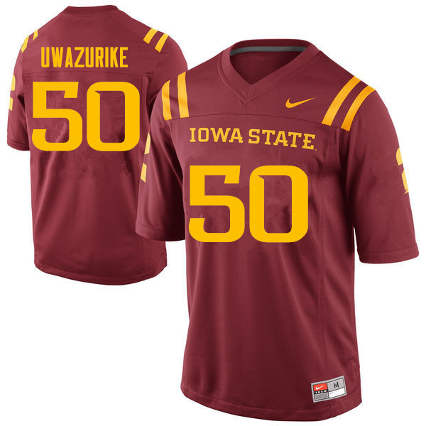 Men #50 Eyioma Uwazurike Iowa State Cyclones College Football Jerseys Sale-Cardinal